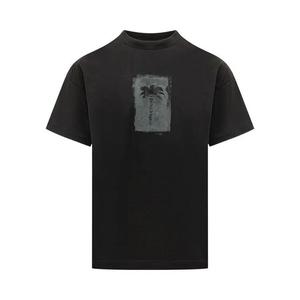 Футболки Palm Angels Brushed Palm Tree Regular Tee 'Black'