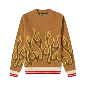 Свитеры Palm Angels Flames Intarsia Crew Knit 'Yellow'