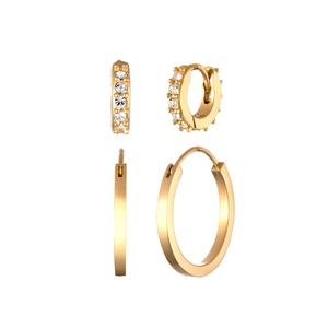 Серьги-кольца Swarovski® с кристаллами – серебро с позолотой