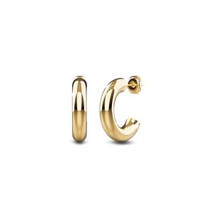 Серьги Creole C-Hoop с золотым покрытием, слоистые, 14мм