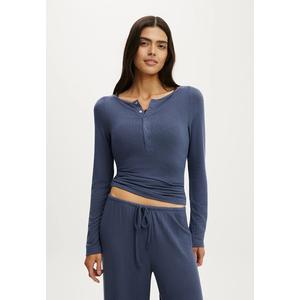 Мягкий топ с горловиной-лодочкой и длинными рукавами в стиле Henley