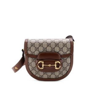 Мини-сумка через плечо Horsebit 1955 Rounded Shoulder Bag GG Coated Canvas and Leather