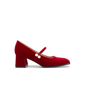 Туфли Мэри Джейн с жемчужным ремешком 5CM BY599-22