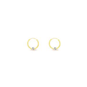Серьги из золота 375/9K с круглыми петлями и бусинами S68