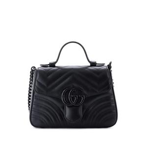 Маленькая стеганая сумка-сэтчел GG Marmont Monochrome Top Handle Flap