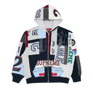Худи Supreme Patchwork Zip Up Hooded Sweatshirt «Navy»