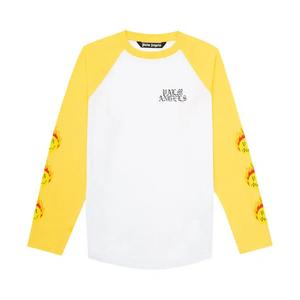 Футболки Palm Angels Burning Head Vintage Long-Sleeve Tee 'White/Yellow'