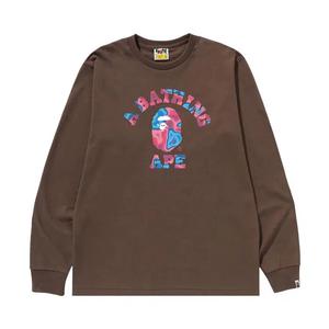 Футболка с длинным рукавом BAPE Liquid Camo College Long-Sleeve Tee 'Коричневый'