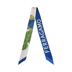Шарфы Ferragamo Wild Blueberry Print Silk Bandeau «Зеленый»