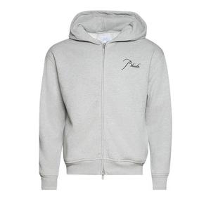 Молнии Rhude Classique Zip Up Hoodie 'Heather Grey/Black'