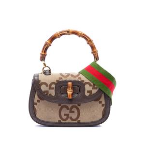 Маленькая сумка-сэтчел Jumbo GG Canvas Web Bamboo 1947 Top Handle Bag (2016-2026 годы)