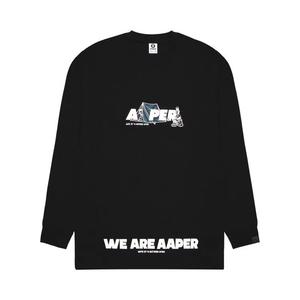 Футболки с длинным рукавом AAPE Футболка с длинным рукавом с графикой 'Black'