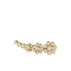 Серьга Croissant Fleur из желтого золота с бриллиантами
