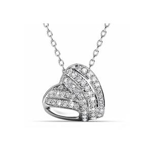 Кулон-подвеска в форме сердца из белого золота с кристаллами SWAROVSKI®