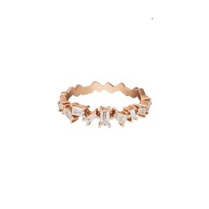 GOLDHEART Коническое кольцо с бриллиантом, розовое золото - 12