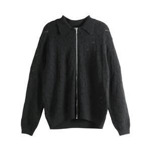 Толстовки на молнии vowels Eyelet Knitted Zip Up 'Black'