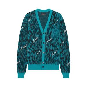 Кардиганы Amiri Mohair Cheetah Кардиган 'Аква'