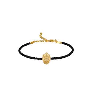 [СПЕЦИАЛЬНОЕ] LITZ 999 (24K) Золотой браслет-веревка с знаком зодиака Курица EPC1158-B-B (0.27г+/)