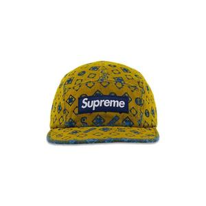 Кепки Supreme Flocked Denim Camp Cap 'Mustard'