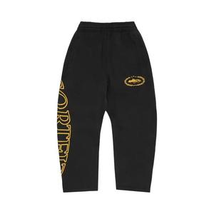 Брюки Corteiz Superior Royale Open Hem Pant 'Black/Yellow'