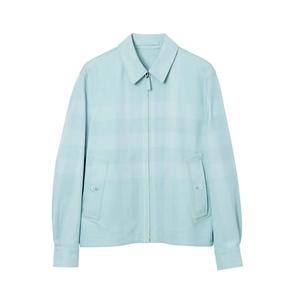 Burberry Reversible Check Cotton Harrington Jacket в цвете утиное яйцо голубой