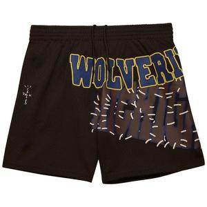 Cactus Jack от Travis Scott x Mitchell & Ness шорты Мичиганского университета «Коричневые»
