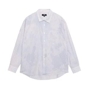 Рубашки Stussy Bleached Poplin Classic Long-Sleeve Shirt 'Blue'