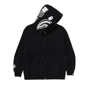 Худи на молнии BAPE College Monogram Relaxed Fit Shark Full Zip Hoodie «Чёрный»