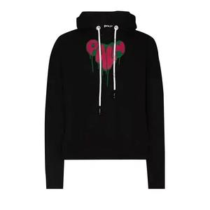 Топы Palm Angels Spray Heart Hoodie 'Black/Fuchsia'