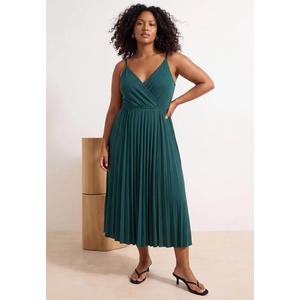 Изумрудное платье plus size, рифленый трикотаж, Tbbss22El1565