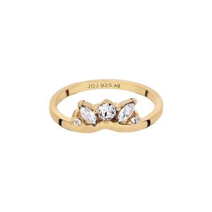 Сверкающее кольцо-корона с кристаллами Swarovski® – серебро с позолотой