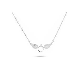 Серебряное колье Millennia 2000 Angel Wings с кубическим цирконием из стерлингового серебра 925