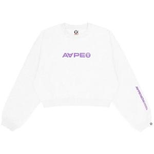 Свитшоты AAPE Moonface Embroidered Cropped Sweatshirt «White/Heather»