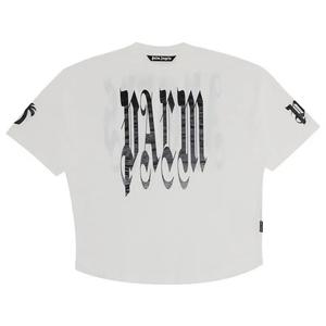 Футболки с коротким рукавом Palm Angels Back Gothic Palm Over Tee 'Офф-вайт/Черный'