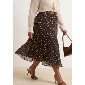 Коричневая юбка в горошек Li Woven плюс сайз Tbbss24Az00024