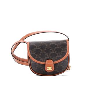 Мини-сумка через плечо Besace Flap Bag Triomphe Coated Canvas