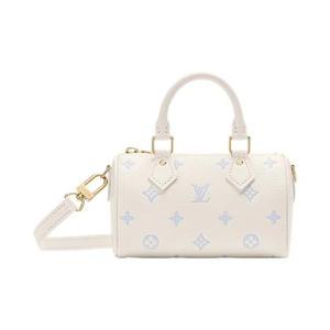 Сумки Louis Vuitton Nano Speedy «Monogram Milky White/Blue Embossed Empreinte Cowhide Leather»