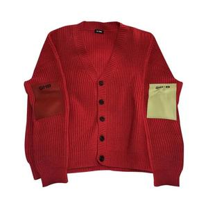 Кардиганы Raf Simons Oversized V-Neck Patch Cardigan 'Красный'