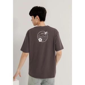 Футболка из быстросохнущего хлопка Air Cotton с цветовой блокировкой и буквенным принтом [JA0002]