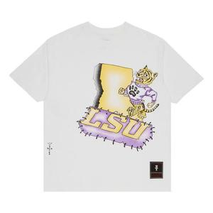 Футболки с коротким рукавом Cactus Jack by Travis Scott x Mitchell & Ness Louisiana State University Handdrawn Tee 'White'