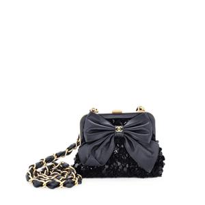 Мини-клатч Bow Frame With Chain Sequin