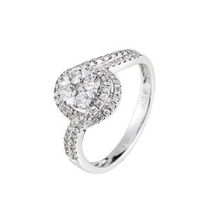 LITZ 18K Белое золото Кольцо с бриллиантом DR2092