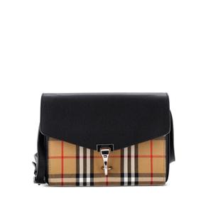 Маленькая сумка через плечо Macken Leather and Vintage Check Canvas