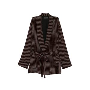 Пиджак в полоску с поясом