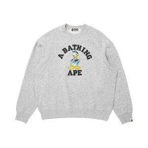 Свитера BAPE X Disney Микки Маус Milo Свободный крой свитер 'Бургунди'