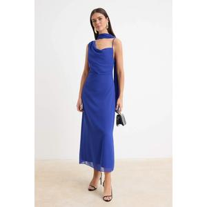 Saks Асимметричное платье-макси с воротником, прямой крой, тканое Twoss26El00723