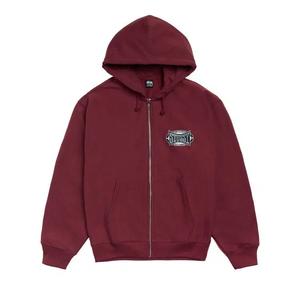 Молния Stussy Champion Oval Zip Hoodie «Винный»