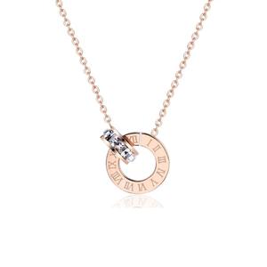 Athena Classic Interlocking Necklace в розовом золоте