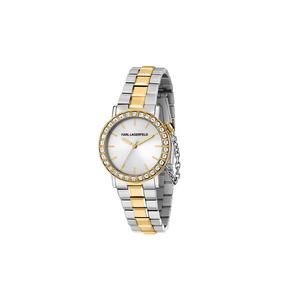 【2 года гарантии】KARL LAGERFELD 33mm женские биколорные часы с кристаллами, кварцевые R0553100504