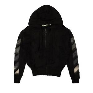 Застегивающиеся кофты Off-White Brushed Mohair Zip Hoodie 'Black'